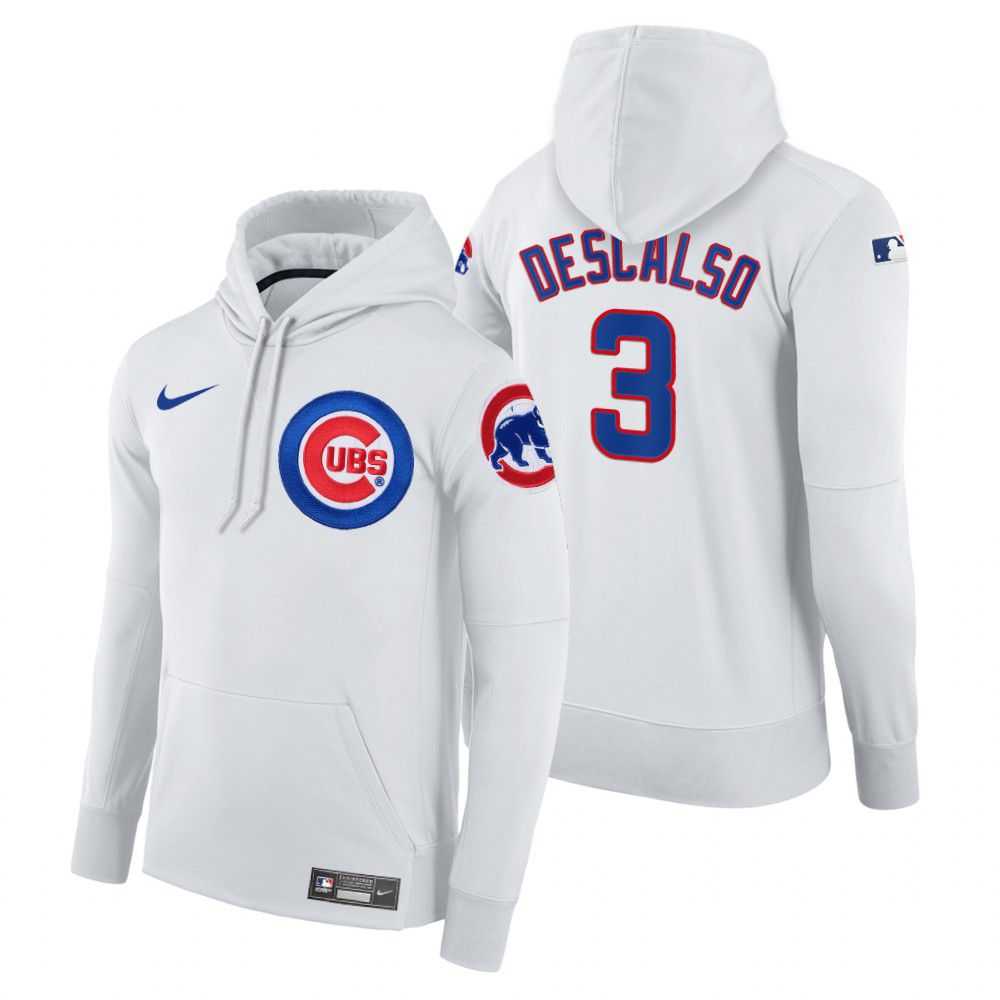 Men Chicago Cubs 3 Descalso white home hoodie 2021 MLB Nike Jerseys